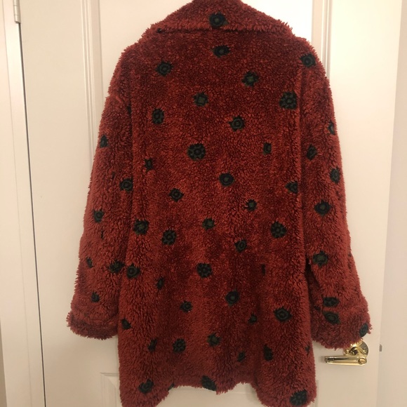 Vintage merlot-coloured teddy jacket - Picture 4 of 4